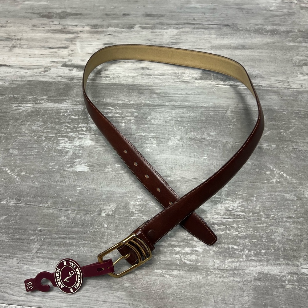 NWT Arden Burgundy Leather Dress Belt 38